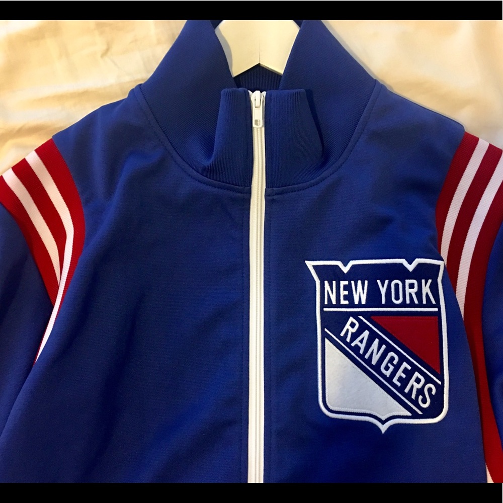 NY Rangers warm up jacket size L by Mitchell&Ness